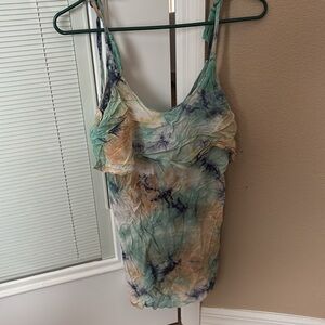 Tie-Dye camisole top. Adjustable sizing due to shoulder ties.